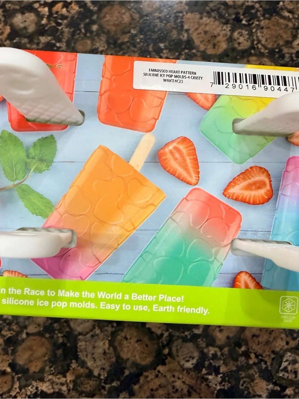 CWC Colorful Silicone Ice Pop Molds — Pink, Blue, Purple, Green